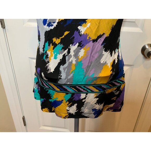 BCBG Max Azria Multicolor Splatter Print V-Neck Sleeveless Top, Size S - Picture 7 of 9